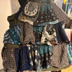 NWOT designer handmade India cotton saphronsilk and wool abstract eclectic purse